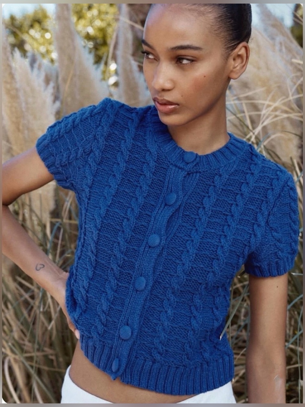 Zara KNIT CARDIGAN WITH SHORT SLEEVES